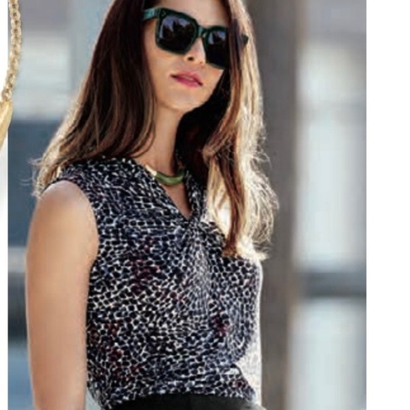 CAbi Tops - Cabi Style 3242 Bowie Knot Sleeveless Tee Size S